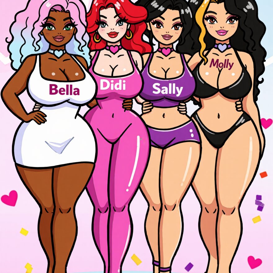 Bella, Sally, Didi, Molly artwork